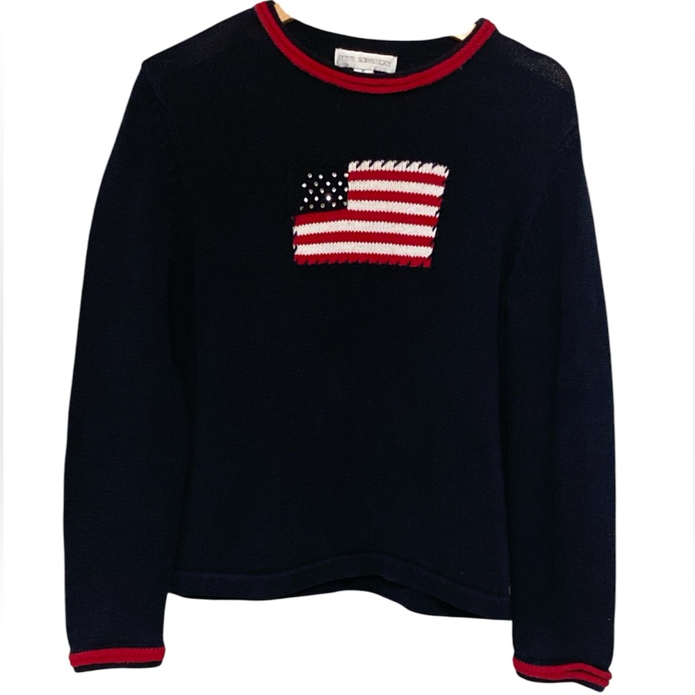 Petite Sophisticate Y2K American Flag Sweater